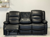 Vinson 3+2+1 Electric Recliner Sofa Set Black Aire Leather