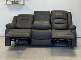 Vinson 3+2+1 Electric Recliner Sofa Set Grey Aire Leather