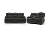 Vinson 3+2 Electric Recliner Sofa Set Black Faux Leather