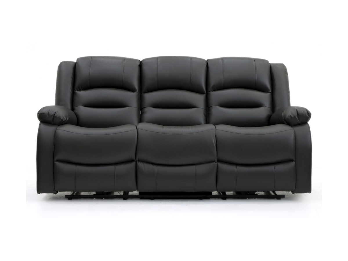 Vinson 3+2 Electric Recliner Sofa Set Black Faux Leather