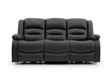 Vinson 3+2 Electric Recliner Sofa Set Black Faux Leather
