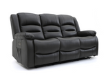 Vinson 3 Seater Electric Recliner Sofa Black Faux Leather