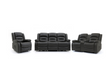 Vinson 3+2+1 Electric Recliner Sofa Set Black Aire Leather
