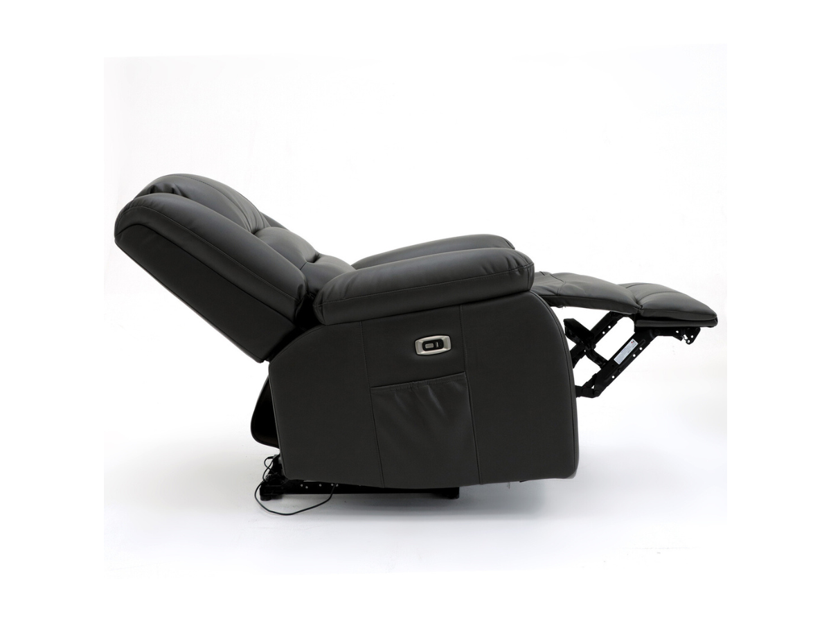 Vinson Electric Recliner Armchair Black Faux Leather