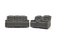 Vinson 3+2 Electric Recliner Sofa Set Grey Faux Leather