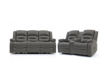 Vinson 3+2 Electric Recliner Sofa Set Grey Faux Leather