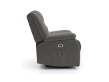 Vinson Electric Recliner Armchair Grey Faux Leather