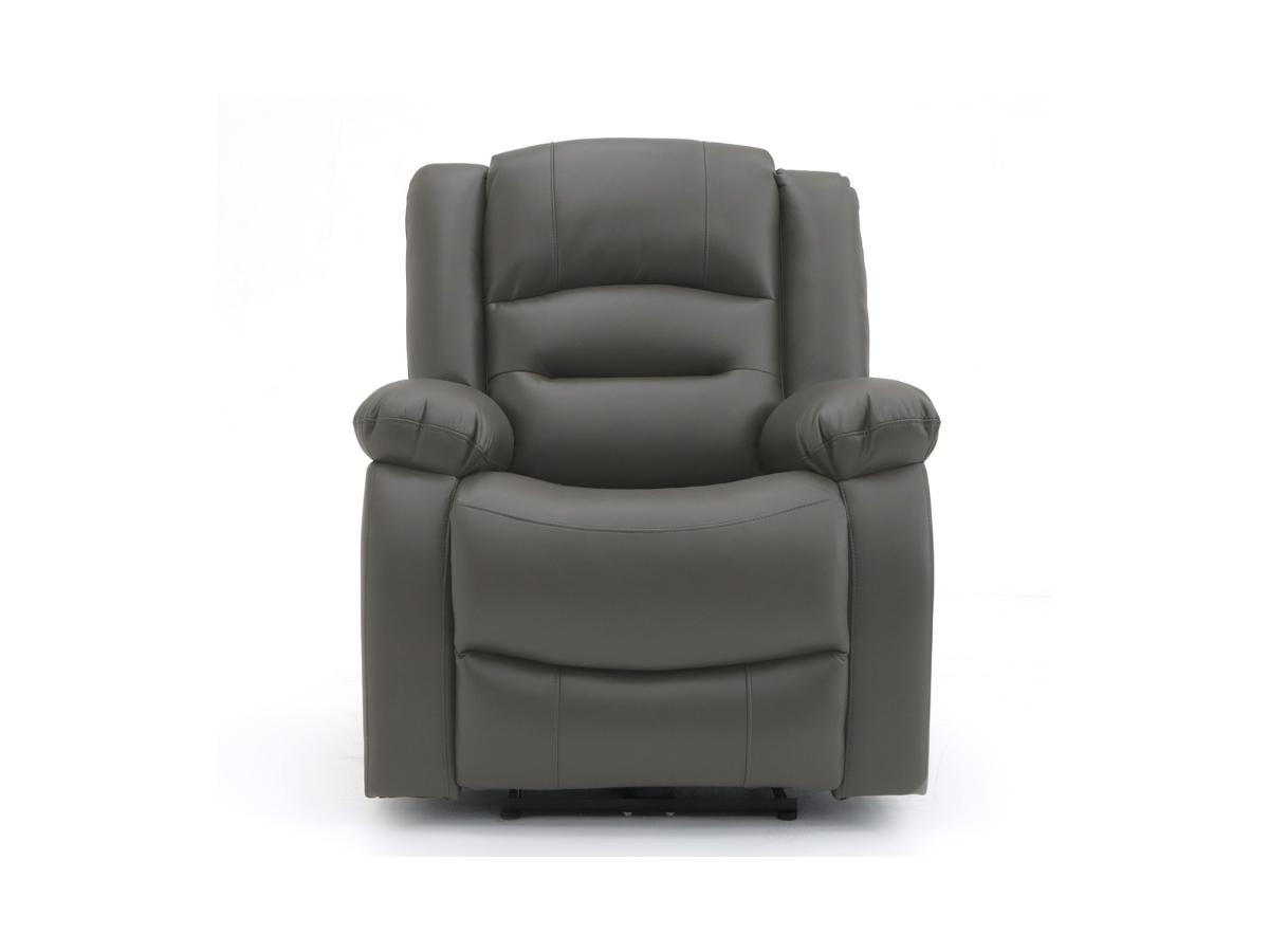 Vinson Electric Recliner Armchair Grey Faux Leather