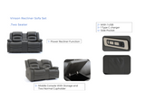 Vinson 2 Seater Electric Recliner Sofa Black Faux Leather