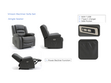Vinson Electric Recliner Armchair Grey Faux Leather