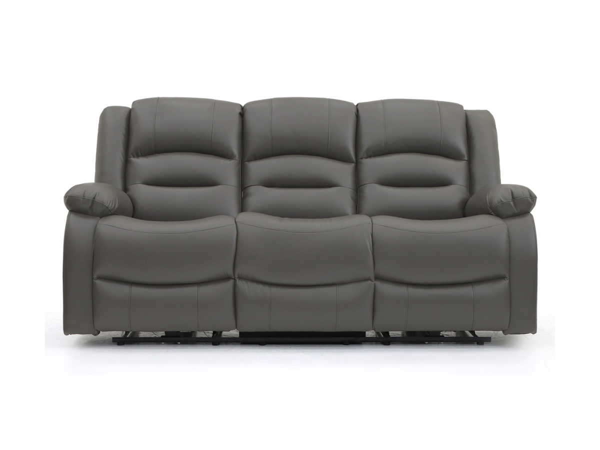 Vinson 3+2 Electric Recliner Sofa Set Grey Faux Leather