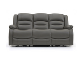 Vinson 3+2 Electric Recliner Sofa Set Grey Faux Leather