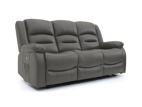 Vinson 3+2 Electric Recliner Sofa Set Grey Aire Leather