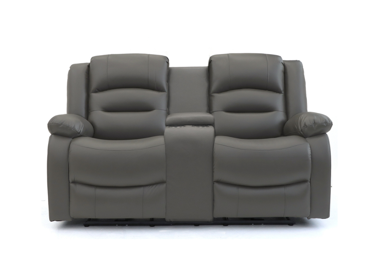 Vinson 3+2 Electric Recliner Sofa Set Grey Faux Leather