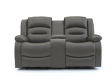 Vinson 3+2 Electric Recliner Sofa Set Grey Faux Leather