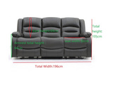 Vinson 3+2+1 Electric Recliner Sofa Set Grey Faux Leather