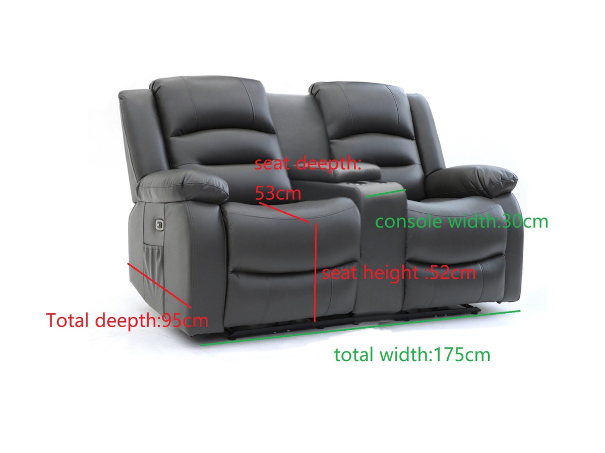 Vinson 3+2+1 Electric Recliner Sofa Set Grey Faux Leather