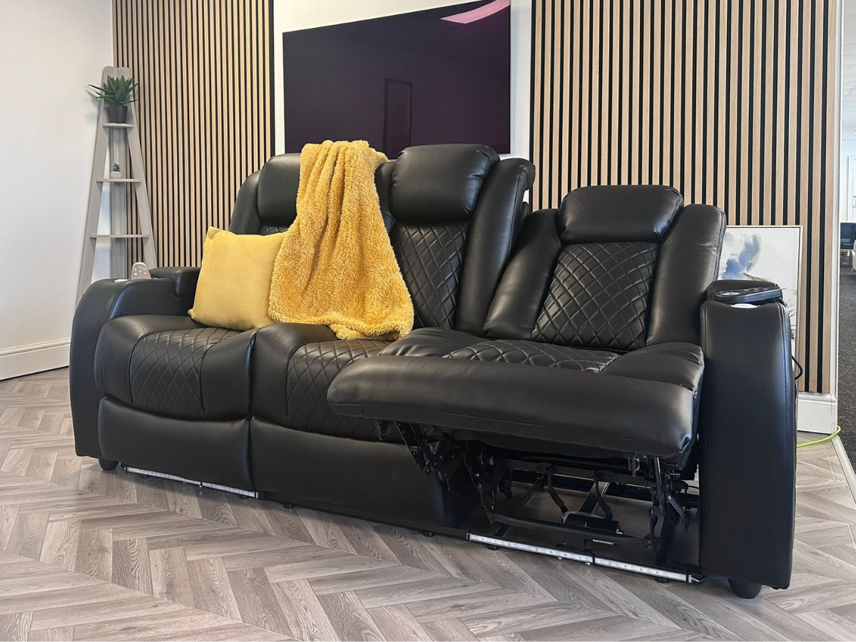 leather 3 seater electric recliner sofa for sale