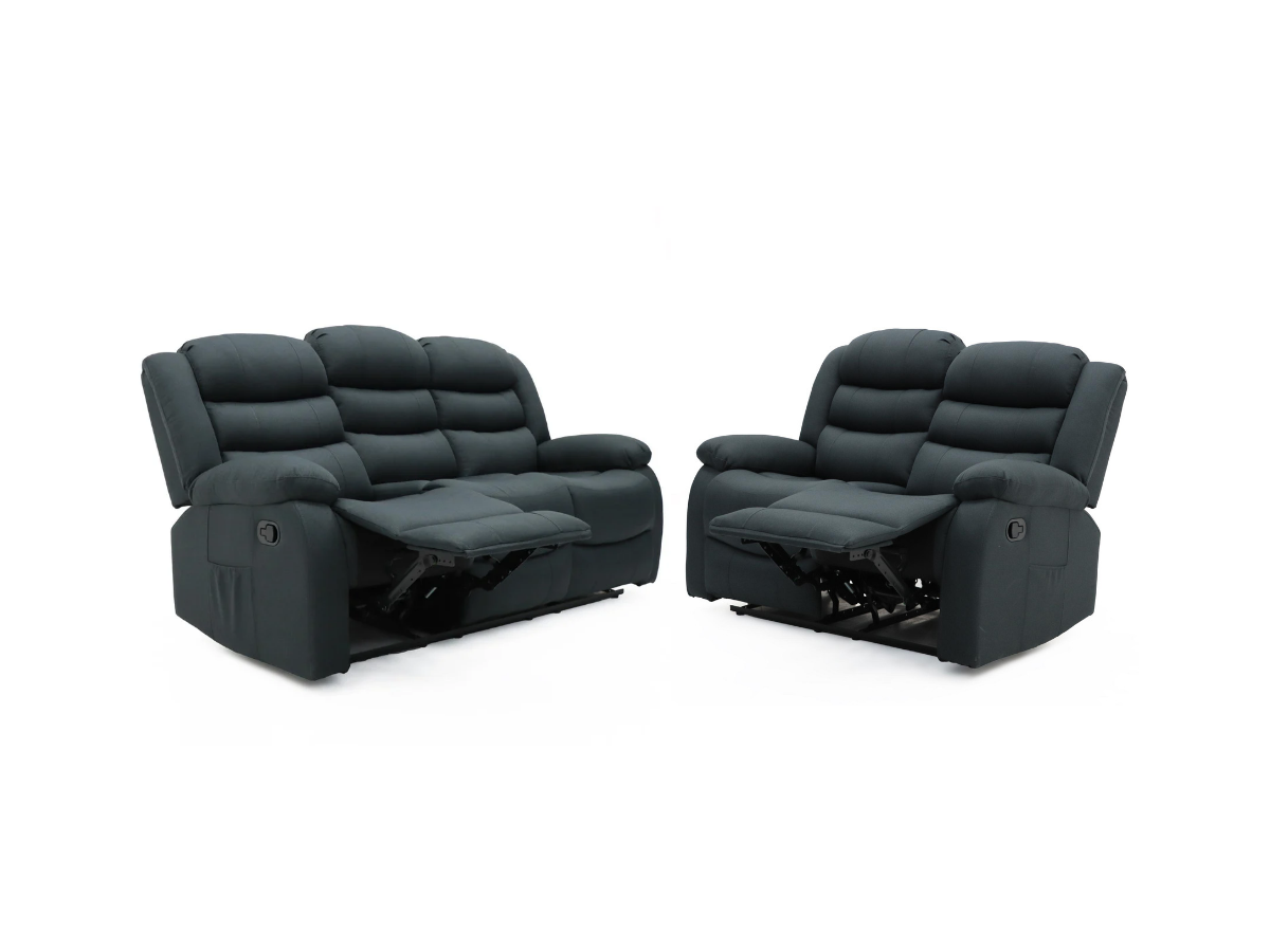 Black fabric recliner sofa deals