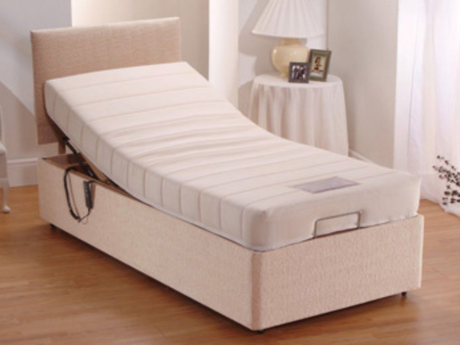 Adjustable Electric Bed Chenille With Memory Foam Mattress and Headboard Mink