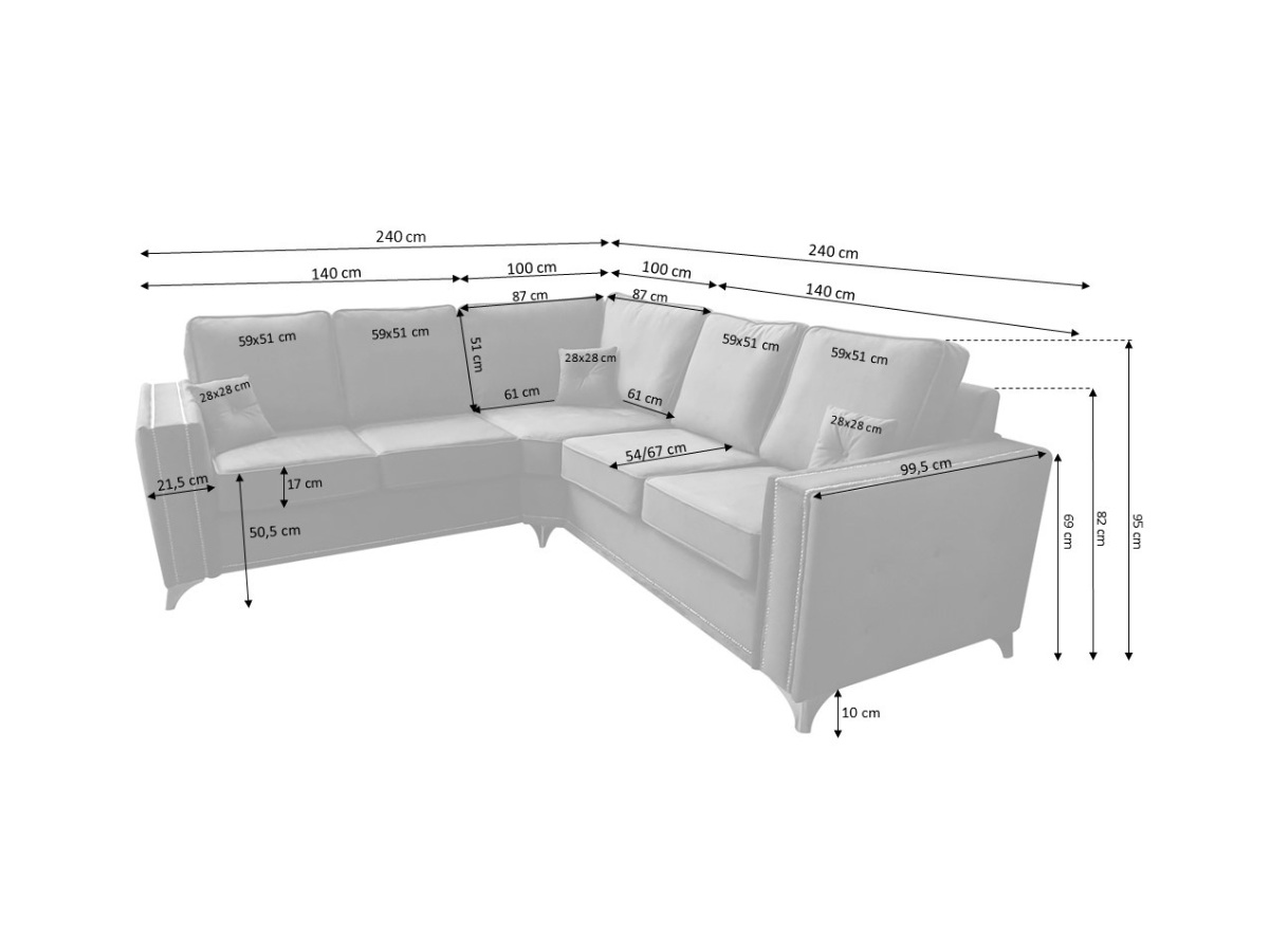 Alaska Corner Sofa Grey Plush Furniture Direct Online