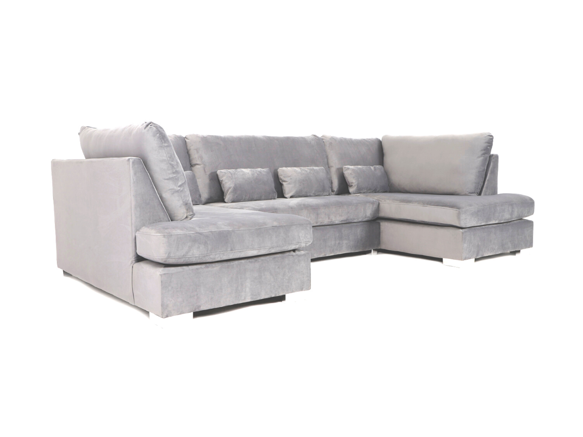 Belgravia Silver U Shape Corner Sofa Furniture Direct Online