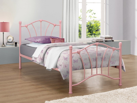 Birlea Sophia Pink Metal Bed with Hearts