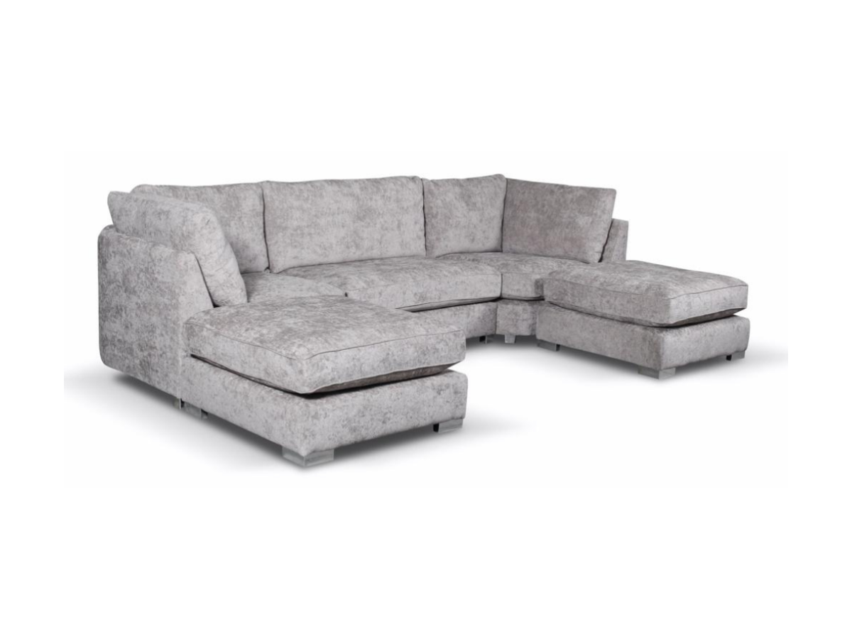 Bishop U Shaped Sofa Truffle Luxe Chenille