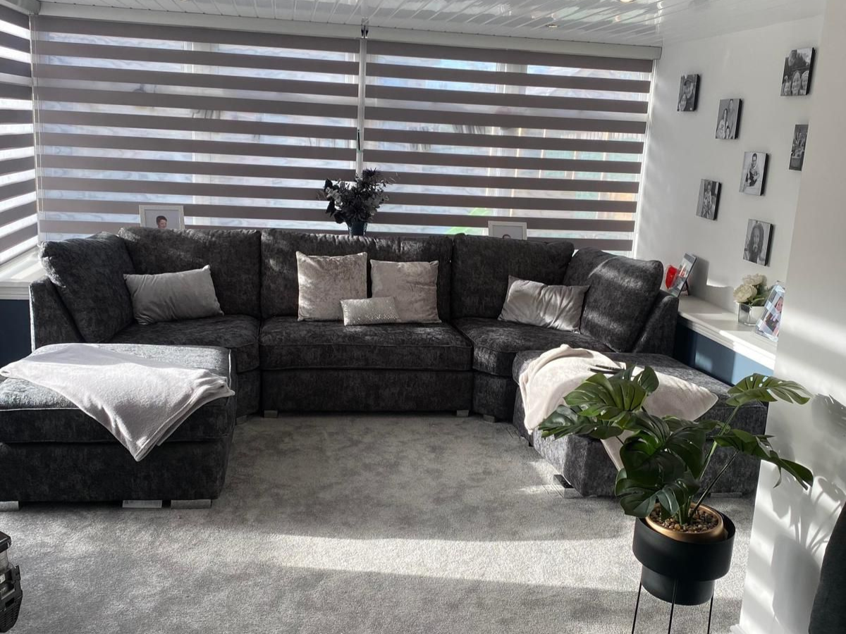 U Shape Charcoal Grey Brixton Sofa Furniture Direct Online