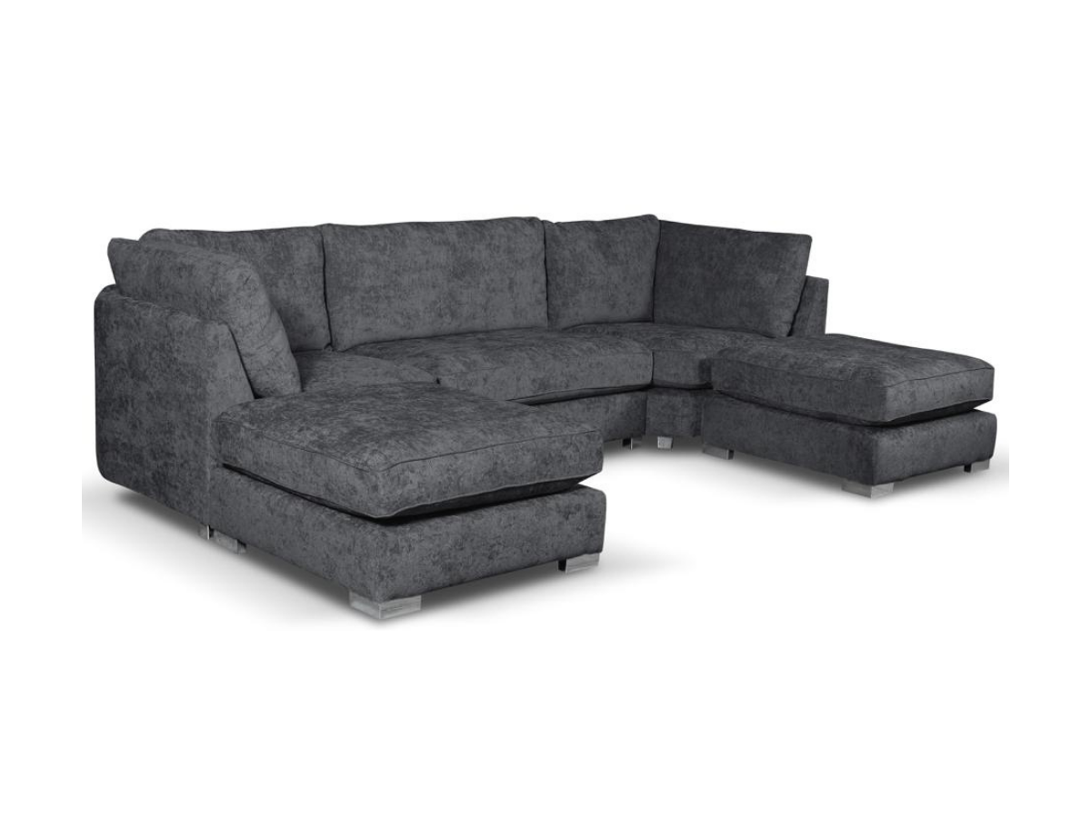 Charcoal u shaped sofa deals