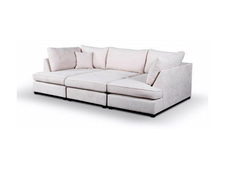 Carnaby Small U Shape Cream Sofa Fabric
