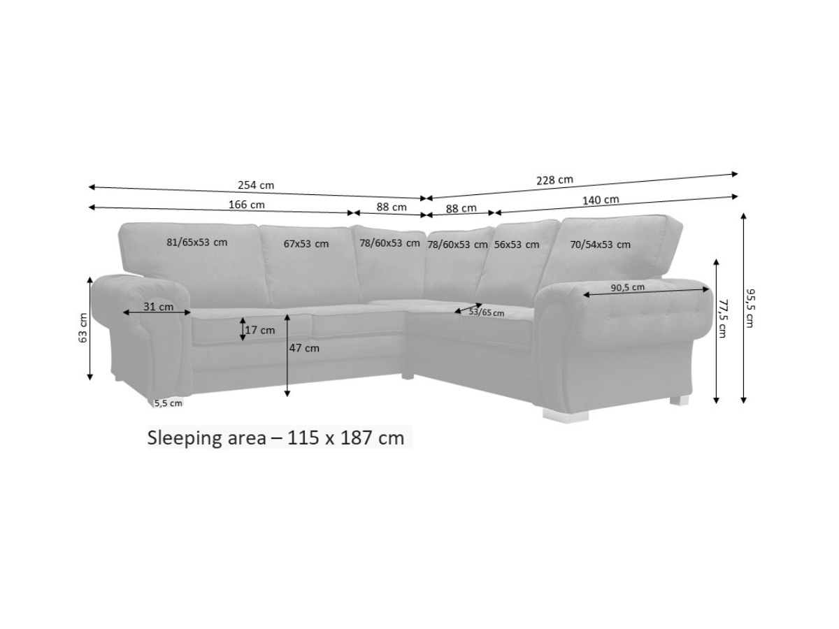 Chicago Grey Sleeper Corner Sofa Bed Furniture Direct Online