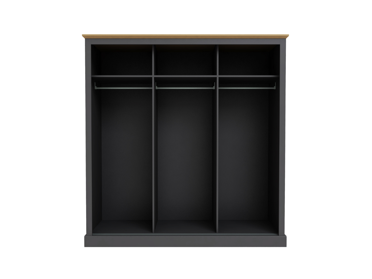 Devonshire Three Door Charcoal Wardrobe Furniture Direct Online