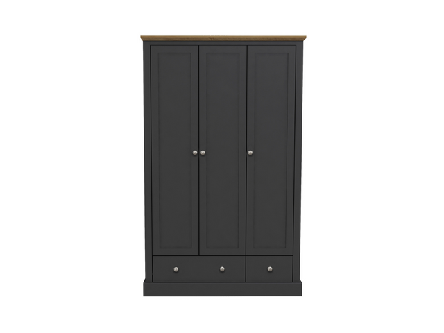 Devonshire Tree Door Wardrobe with Two Drawer Charcoal