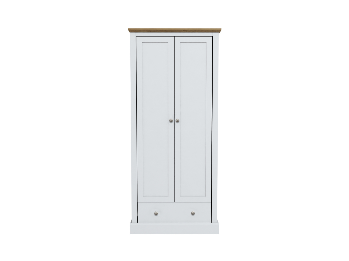 Devonshire Two Door Wardrobe with Drawer White