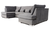 Belgravia U Shape Grey French Velvet Corner Sofa
