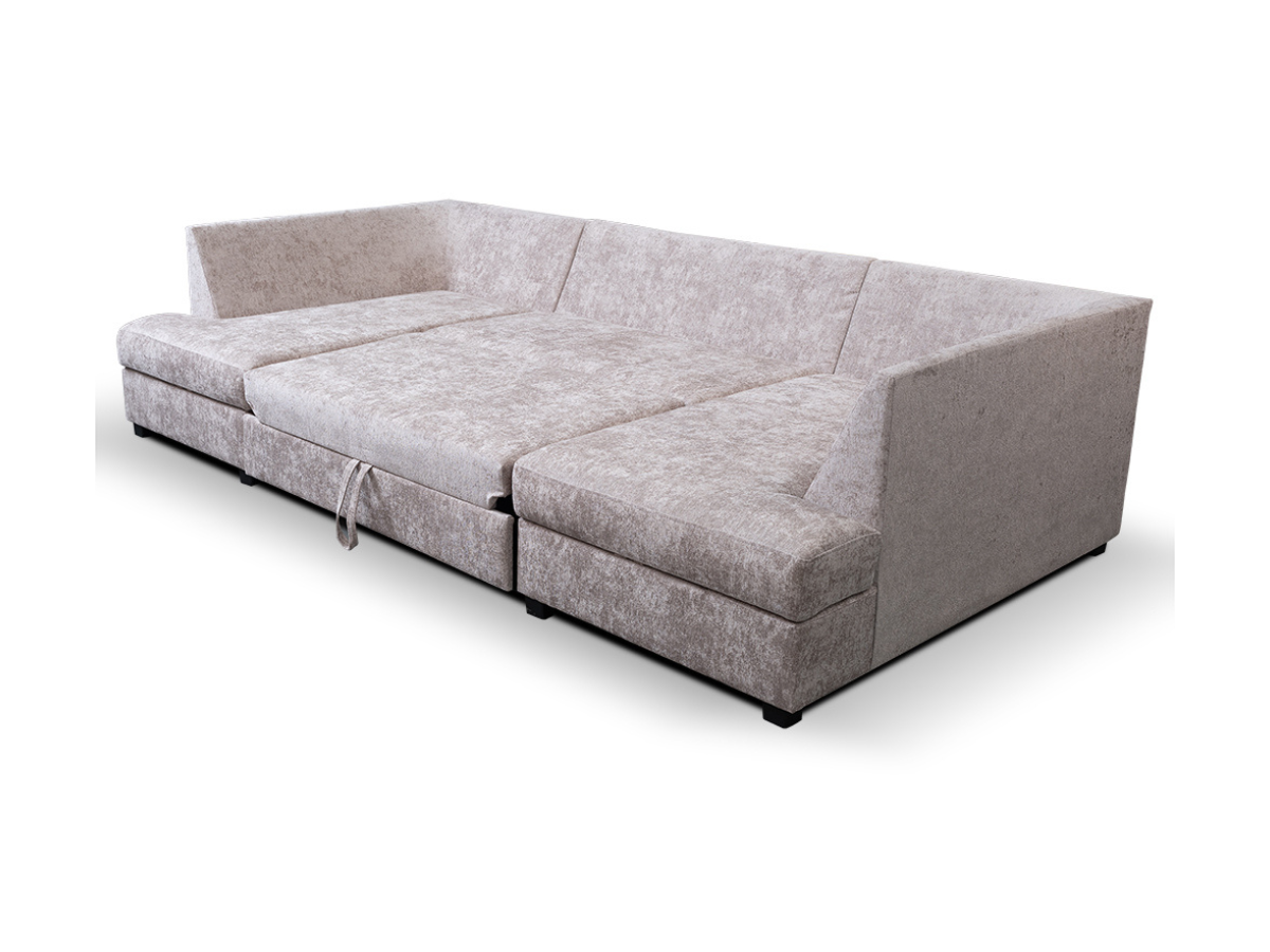 Meridian pull out sofa bed with Storage Chenille Truffle