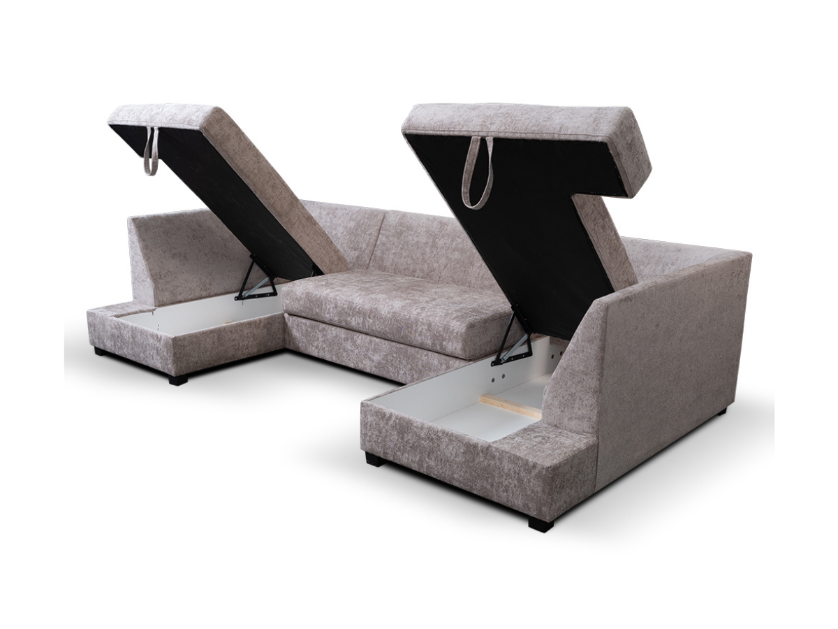 Meridian pull out sleeper sofa
 with Storage Chenille Truffle