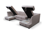 Meridian pull out sleeper sofa
 with Storage Chenille Truffle