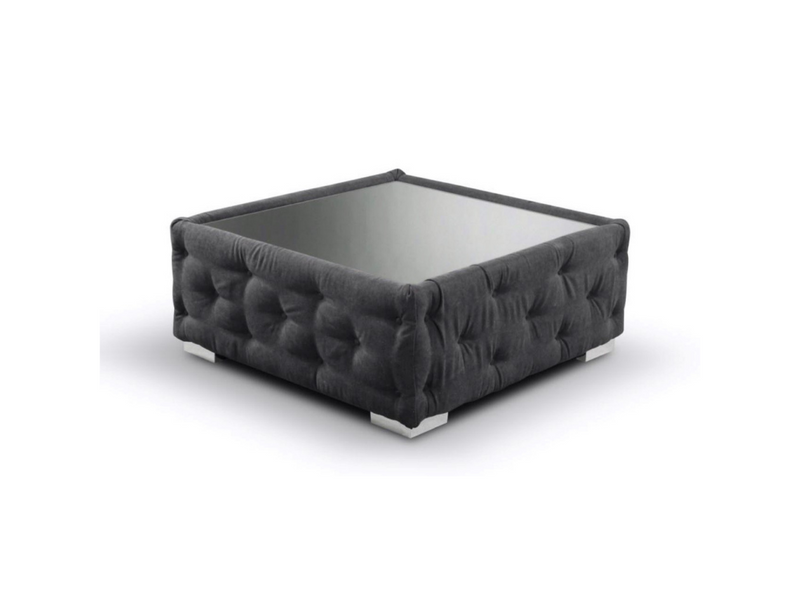 Olivia Black Footstool with Glass Top Furniture Direct Online