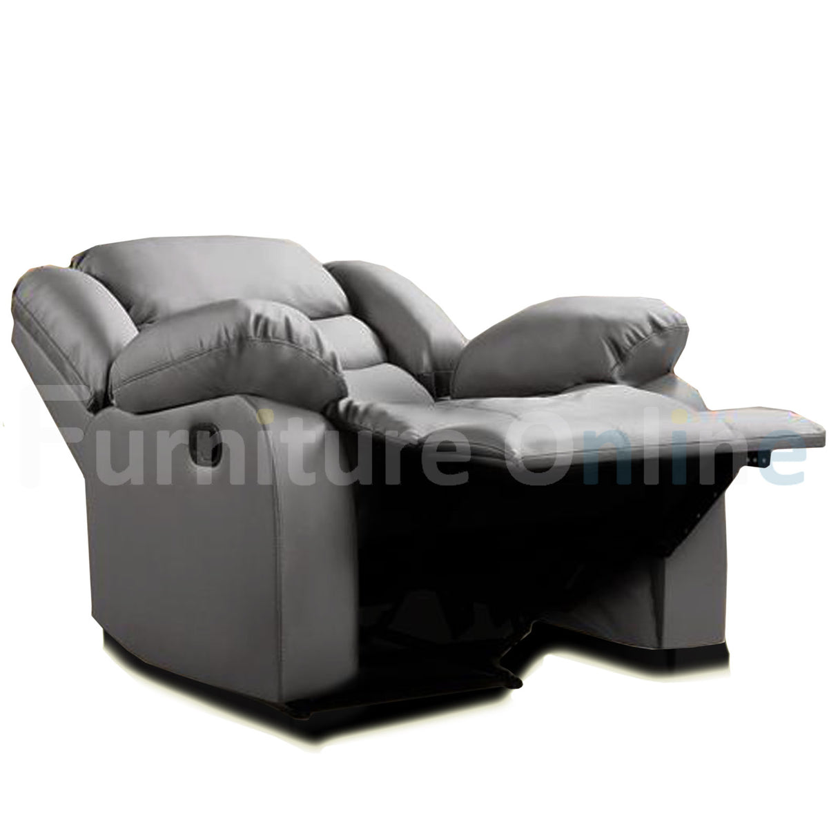 Roma Manual Reclining Grey Leather Armchair