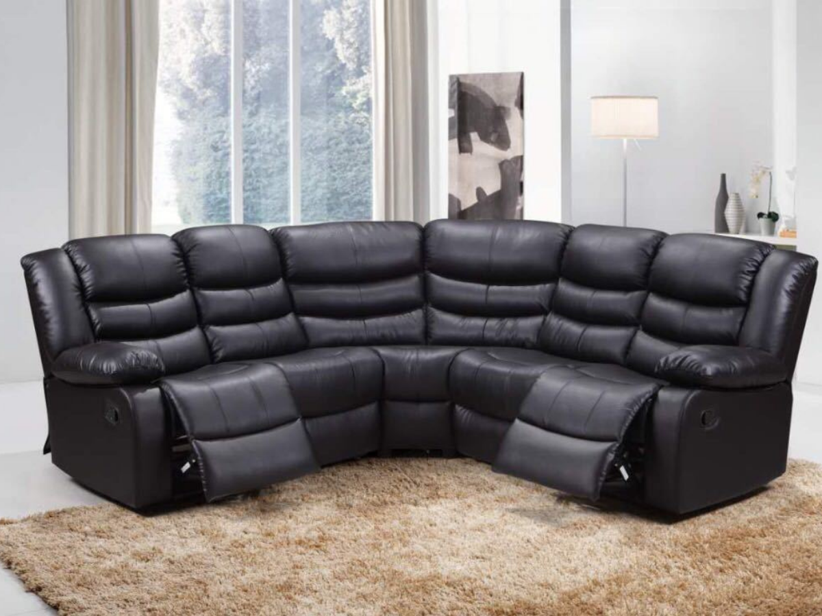 Roma Recliner Corner Sofa Faux Leather