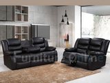 Roma Recliner Black Leather 3+2 Sofa Set