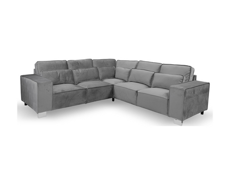 sloane large double corner sofa plush velvet grey