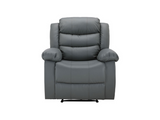 Roma Manual Reclining Grey Leather Armchair