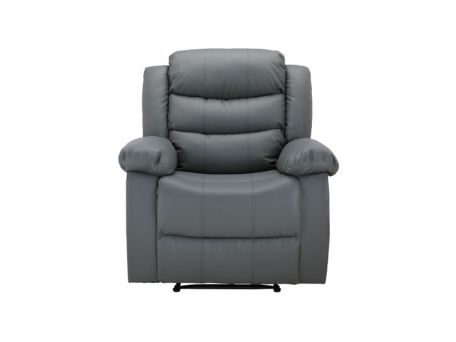 Roma Manual Reclining Grey Leather Armchair