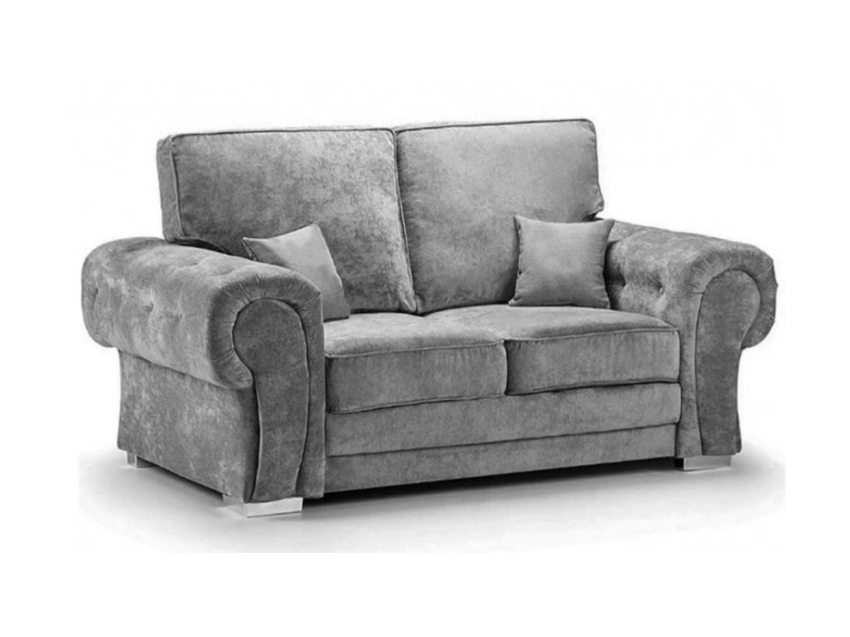 Vegas 2 Seater Sofa Grey Fabric Furniture Direct Online
