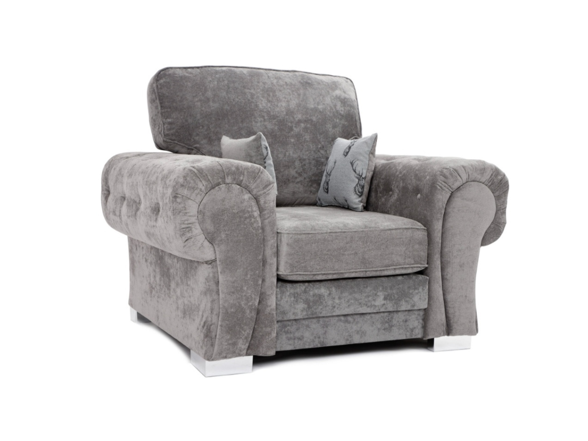 Vegas Fabric Armchair Grey Furniture Direct Online
