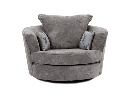 Verona and Vegas Swivel Chair Grey Fabric