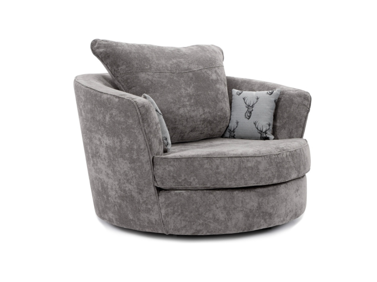 Verona and Vegas Swivel Chair Grey Fabric